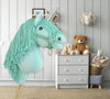 Super Hobby Horse - Hobby Horse yksisarvinen kepillä minttu mintunvärisellä harjalla ja hopeisella sarvella A4