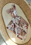 Bobono - Doudou pehmoinen pupu kaksipuolinen puuvilla ja minky - Floral Dream Catchers - vanha roosa