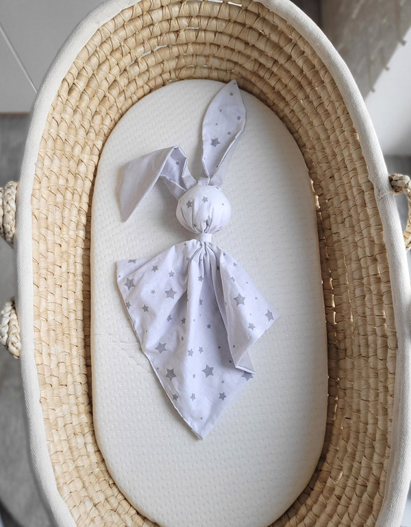 My Sweet Baby - Doudou pehmeä ja lämmin pupupeitto puuvillaa - Mini harmaat tähdet/harmaa