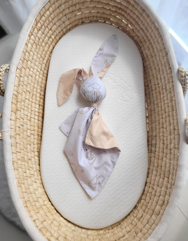 My Sweet Baby - Doudou pehmeä pupu-uniriepu puuvillaa - Rainbow beige karhu