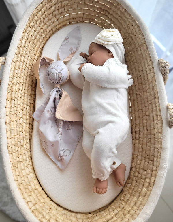 My Sweet Baby - Doudou pehmeä pupu-uniriepu puuvillaa - Rainbow beige karhu