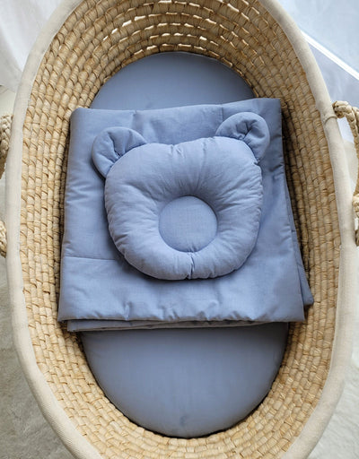 Moseskorin Peito Ja Tyyny - Teddy Bear - Pastel Blue