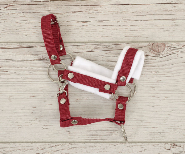 Super Hobby Horse - Hobby Horse A3 riimu valkoisella karvareunuksella ja naruriimu valkoinen-viininpunainen