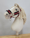 Super Hobby Horse - Hobby Horse A3 -riimu mustalla tekoturkiksella ja naruriimu musta-viininpunainen