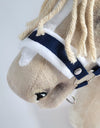 Super Hobby Horse - Hobby Horse riimusetti A3 valkoisella tekokarvalla + naruriimu valkoinen-tummansininen