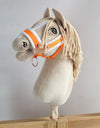 Super Hobby Horse - Hobby Horse A3 -riimu valkoisella tekoturkiksella ja naruriimu neonioranssi/valkoinen