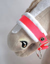 Super Hobby Horse - Hobby Horse -riimu A3 valkoisella tekoturkiksella ja naruriimu neonpinkki/valkoinen