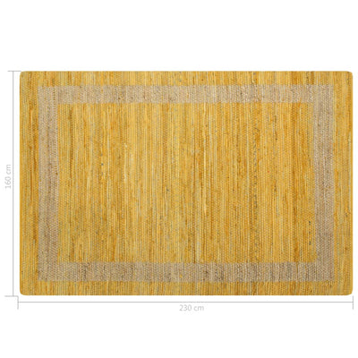 Käsintehty juuttimatto keltainen 160x230 cm
