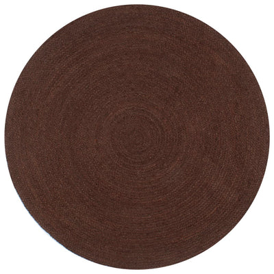 Käsintehty pyöreä juuttimatto 120 cm ruskea