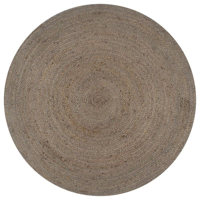Käsintehty pyöreä juuttimatto 150 cm harmaa