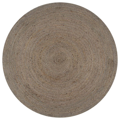 Käsintehty pyöreä juuttimatto 90 cm harmaa