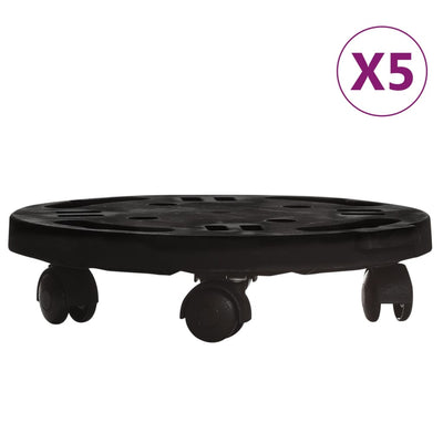 Kasvirullakko pyörillä 5 kpl halkaisija 30 cm musta 170 kg