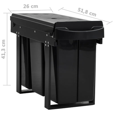 Keittiökaapin ulosvedettävä roskakori Soft-Close 36 l