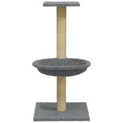 Kissan kiipeilypuu sisal- raapimispylväällä vaaleanharmaa 74 cm