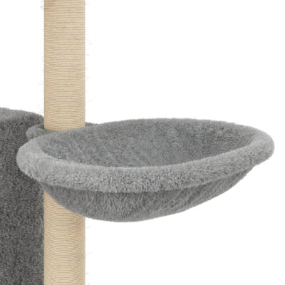 Kissan kiipeilypuu sisal- raapimispylväillä vaaleanharm. 131 cm