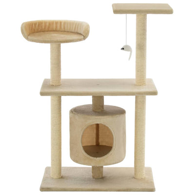 Kissan raapimispuu sisal-pylväillä 95 cm beige