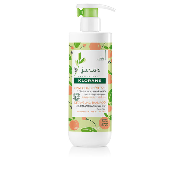 Klorane Junior sampoo, selvittävä persikka 500 ml | Vuodevaatteet.fi