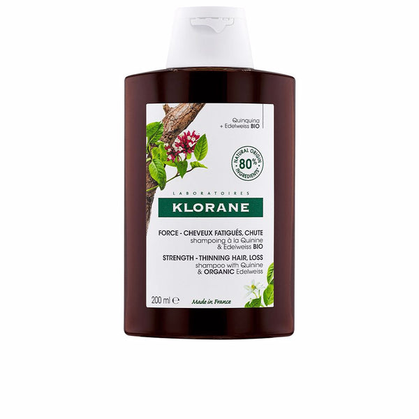 Klorane Quinine and edelweiss bio hiustenlähtöön shampoo 200 ml | Vuodevaatteet.fi