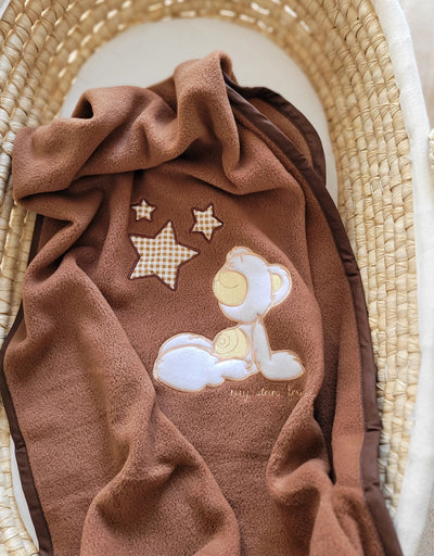 Vauvan Fleecepeitto - Teddy Bear With Stars Brown