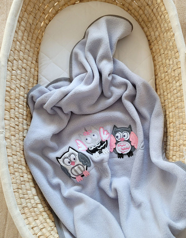 My Sweet Baby - Pehmofleecehuopa Pöllöt Bigi Zibi & Adele harmaa-vaaleanpunainen