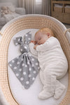 My Sweet Baby - Doudou pehmeä ja mukava pupupeitto puuvillaa - suuret pilkut harmaalla