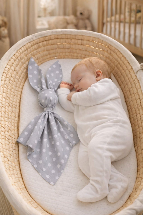 My Sweet Baby - Doudou pehmeä pupupeitto puuvillaa - harmaa pilkkukuosi
