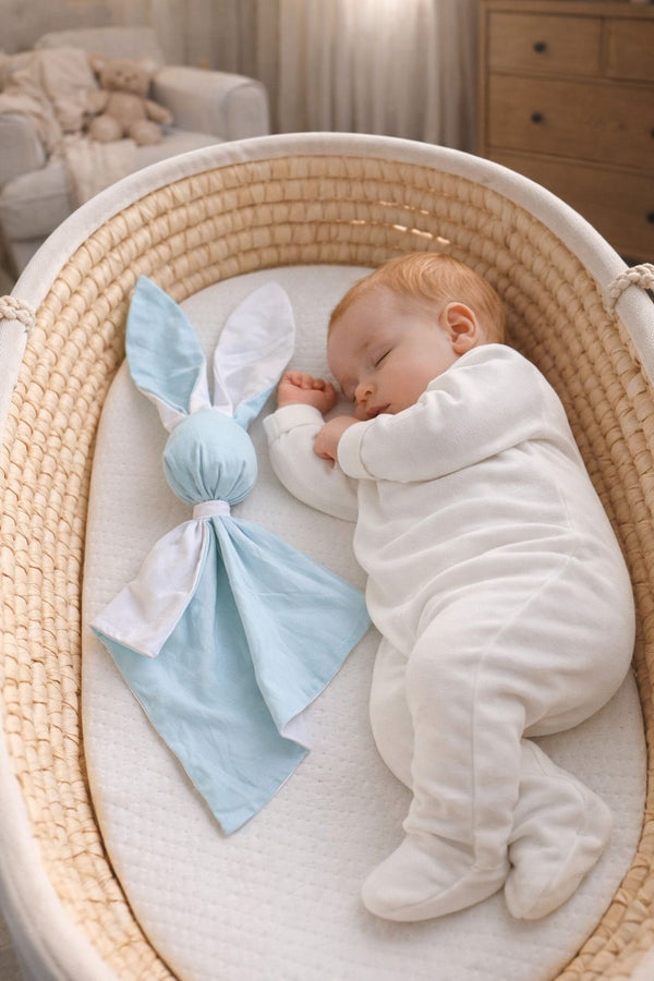 My Sweet Baby - Doudou pehmeä pupu-uniriepu puuvillaa - mintunvihreä/valkoinen