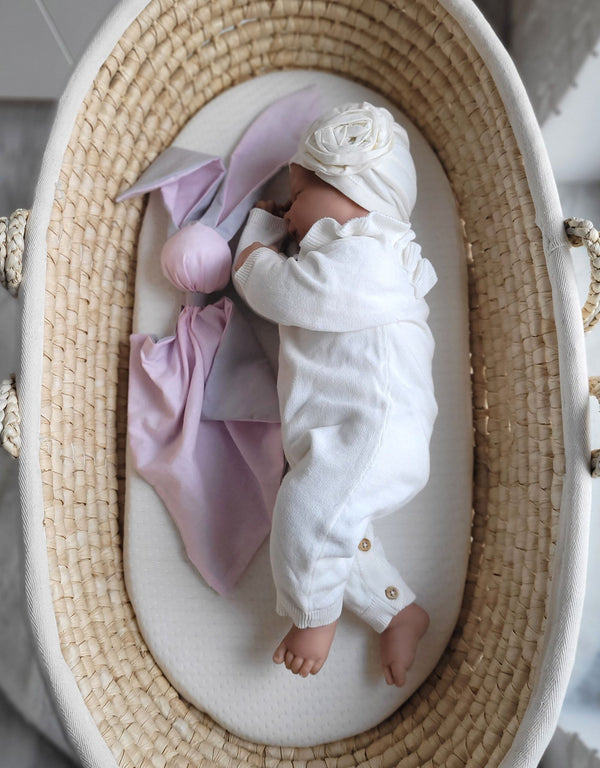 My Sweet Baby - Doudou pehmeä pupupeitto puuvillaa vaaleanpunainen/harmaa