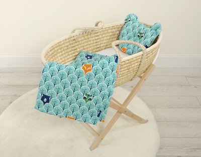 Vauvan Peitto Ja Tyyny - Puuvilla - Teddy Bear - Mint Forest