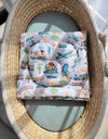 Vauvan Peitto Ja Tyyny - Puuvilla - Teddy Bear - Turquoise Train