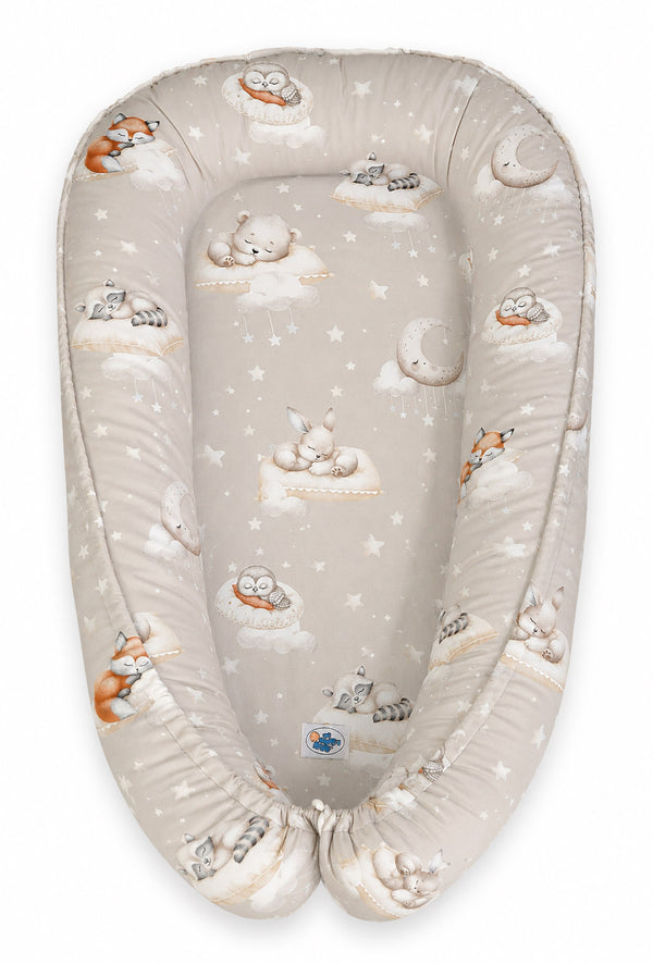 My Sweet Baby - Premium Cocoon kaksipuolinen vauvanpesä vauvoille My Sweet Baby Twinkle Woodland
