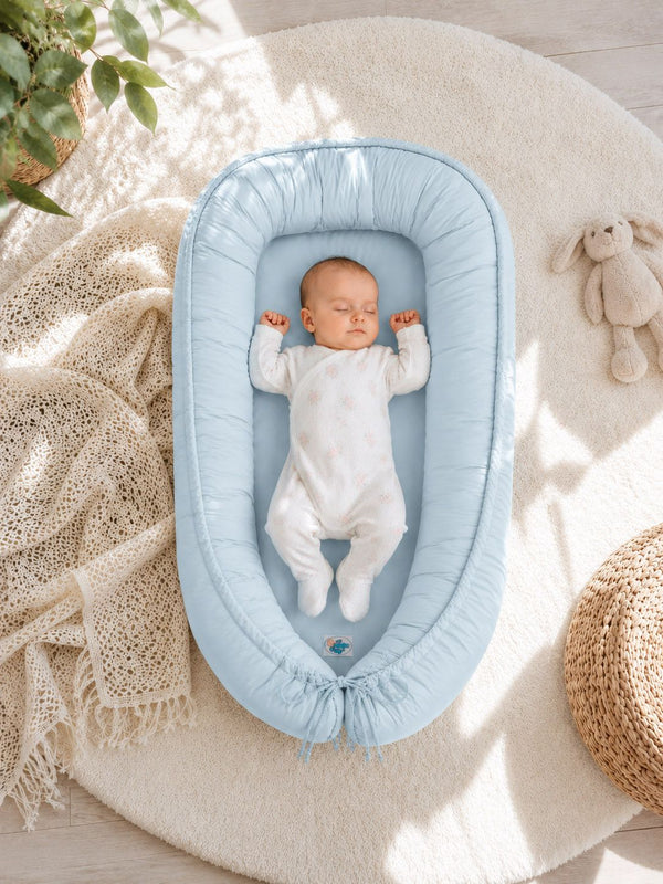 My Sweet Baby - My Sweet Baby Premium kaksipuolinen vauvan pesä Cocoon sininen