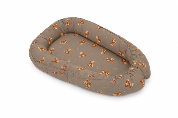 My Sweet Baby - Kaksipuolinen Premium Cocoon -vauvanpesä vauvoille My Sweet Baby Toffee Teddy