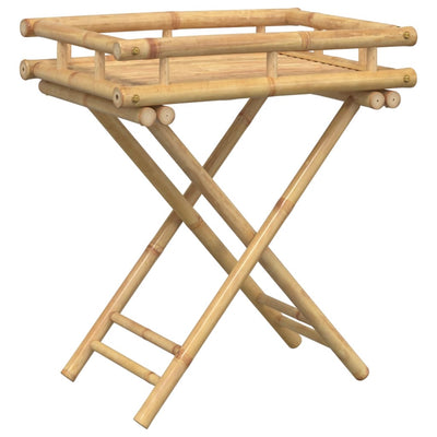 Kokoontaitettava tarjotinpöytä 60x40x68 cm bambu