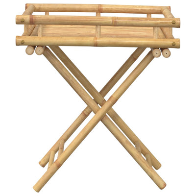 Kokoontaitettava tarjotinpöytä 60x40x68 cm bambu