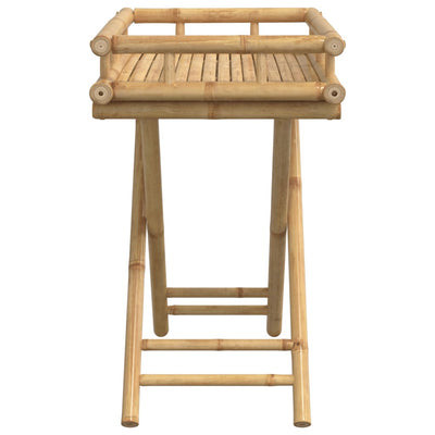 Kokoontaitettava tarjotinpöytä 60x40x68 cm bambu