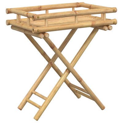 Kokoontaitettava tarjotinpöytä 60x40x68 cm bambu
