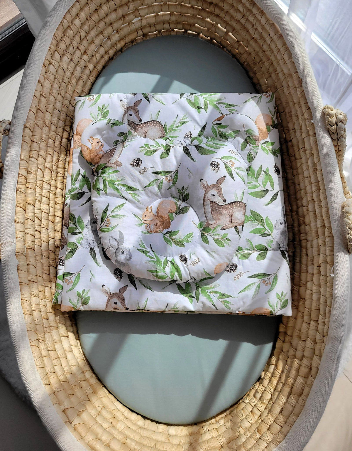 Vauvan Peitto Ja Tyyny - Puuvilla - Teddy Bear - Woodland Green