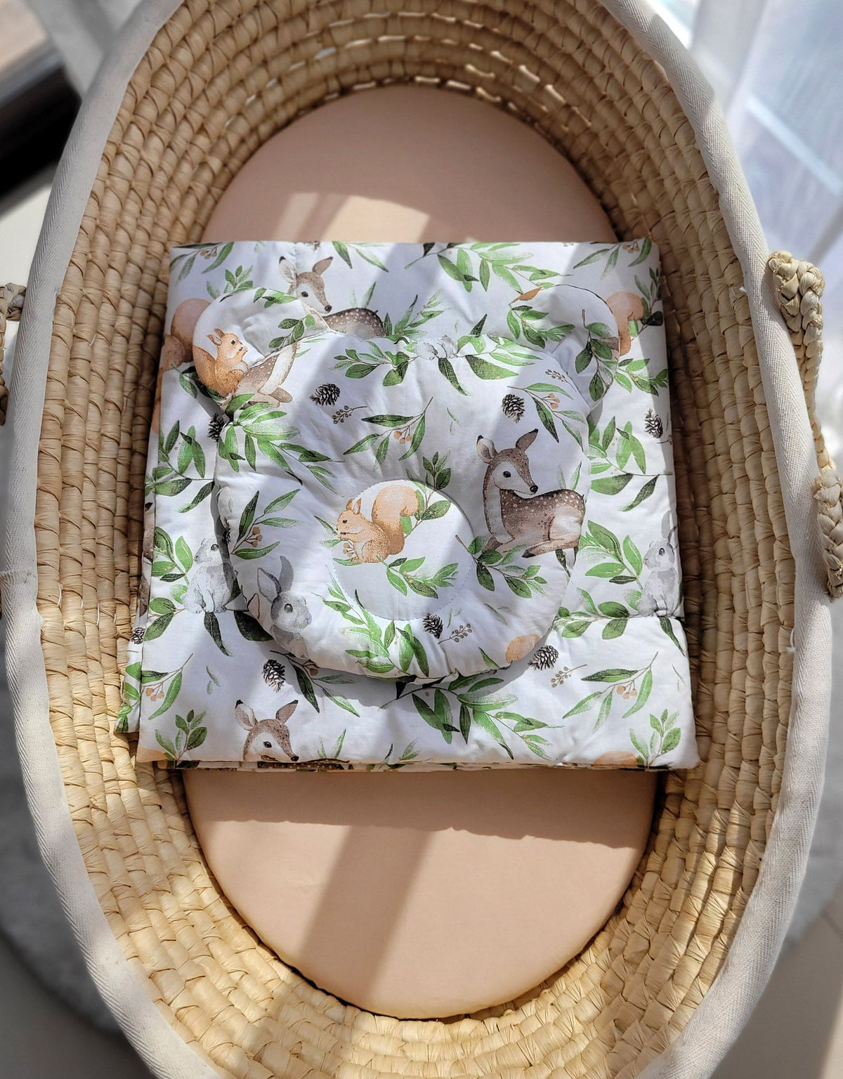 Vauvan Peitto Ja Tyyny - Puuvilla - Teddy Bear - Woodland Green