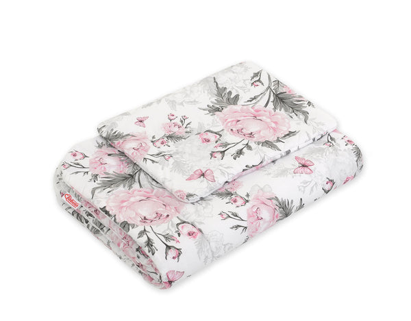 Newborn vuodevaatesetti 2-kpl 75x100cm - Romantic peonies