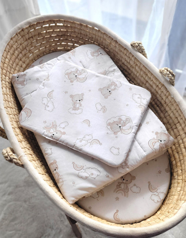 Newborn vuodevaatesetti 2-kpl 75x100cm - rainbow beige bear