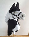 Super Hobby Horse - Hobby Horse A4 ja A5 setti: fleecehuopa + korvaläpät - musta