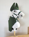 Super Hobby Horse - Hobby Horse A3 -setti: fleecehuopa ja korvaläpät - pullonvihreä