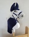 Super Hobby Horse - Hobby Horse A4 ja A5 -setti: fleecehuopa ja korvaläpät - deniminsininen
