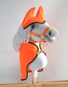 Super Hobby Horse - Hobby Horse A3 setti: fleecepeitto + korvahuppu - neonoranssi
