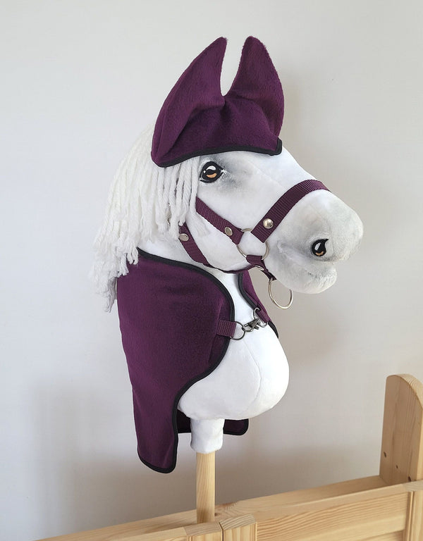 Super Hobby Horse - Hobby Horse A4 ja A5 setti: fleecehuopa + korvahuppu - luumu