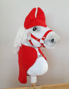 Super Hobby Horse - Hobby Horse A4 ja A5 -setti: fleecehuopa ja korvalaput - punainen