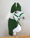 Super Hobby Horse - Hobby Horse A3 -setti: fleecehuopa + korvahuppu - vihreä