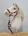 Super Hobby Horse - Hobby Horse -riimunnaru kaksinkertaisesta narusta valkoinen-viininpunainen