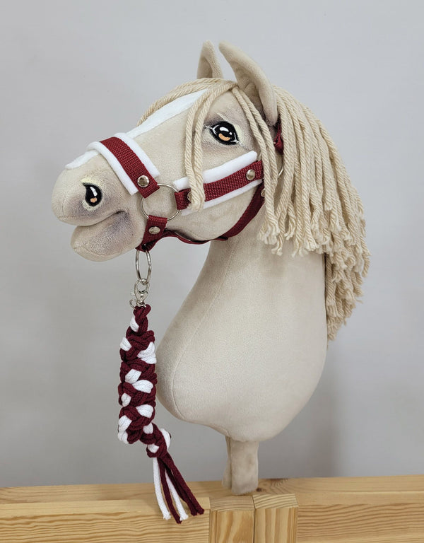 Super Hobby Horse - Hobby Horse -riimunnaru kaksinkertaisesta narusta valkoinen-viininpunainen